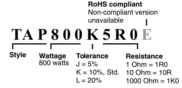 Res Tap800 Order Info