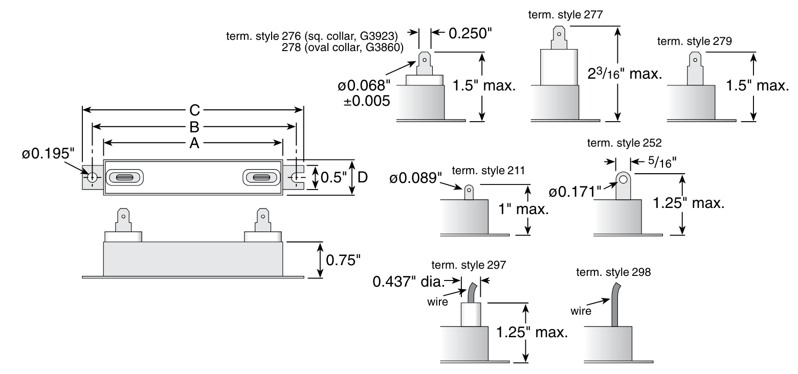 Dimensions for Metalohm